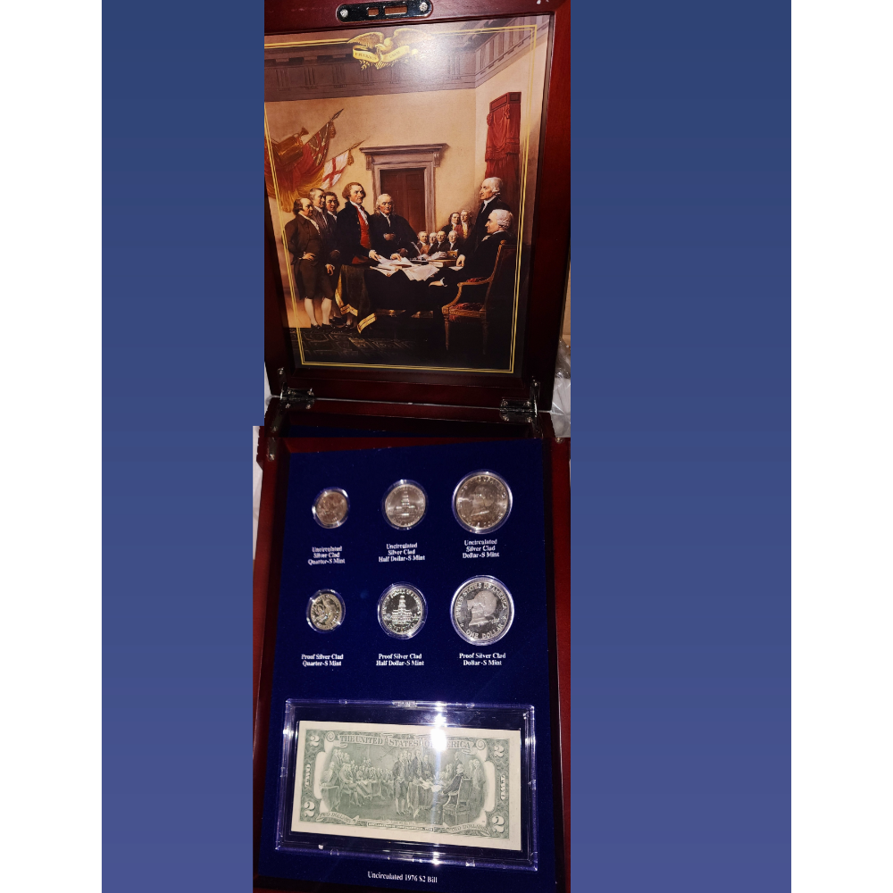 Bicentennial Uncirculated US Silver Coin and Currency Set